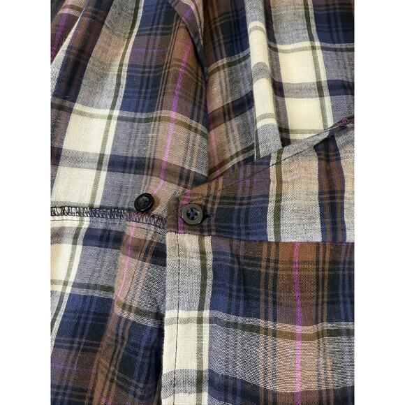 Anthropologie Tylho Plaid Collared Wrap Dress Size L Excellent Condition - Picture 10 of 15